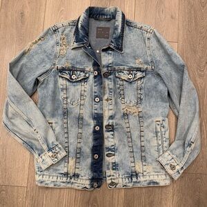 Zara Men’s Distressed Denim Jacket